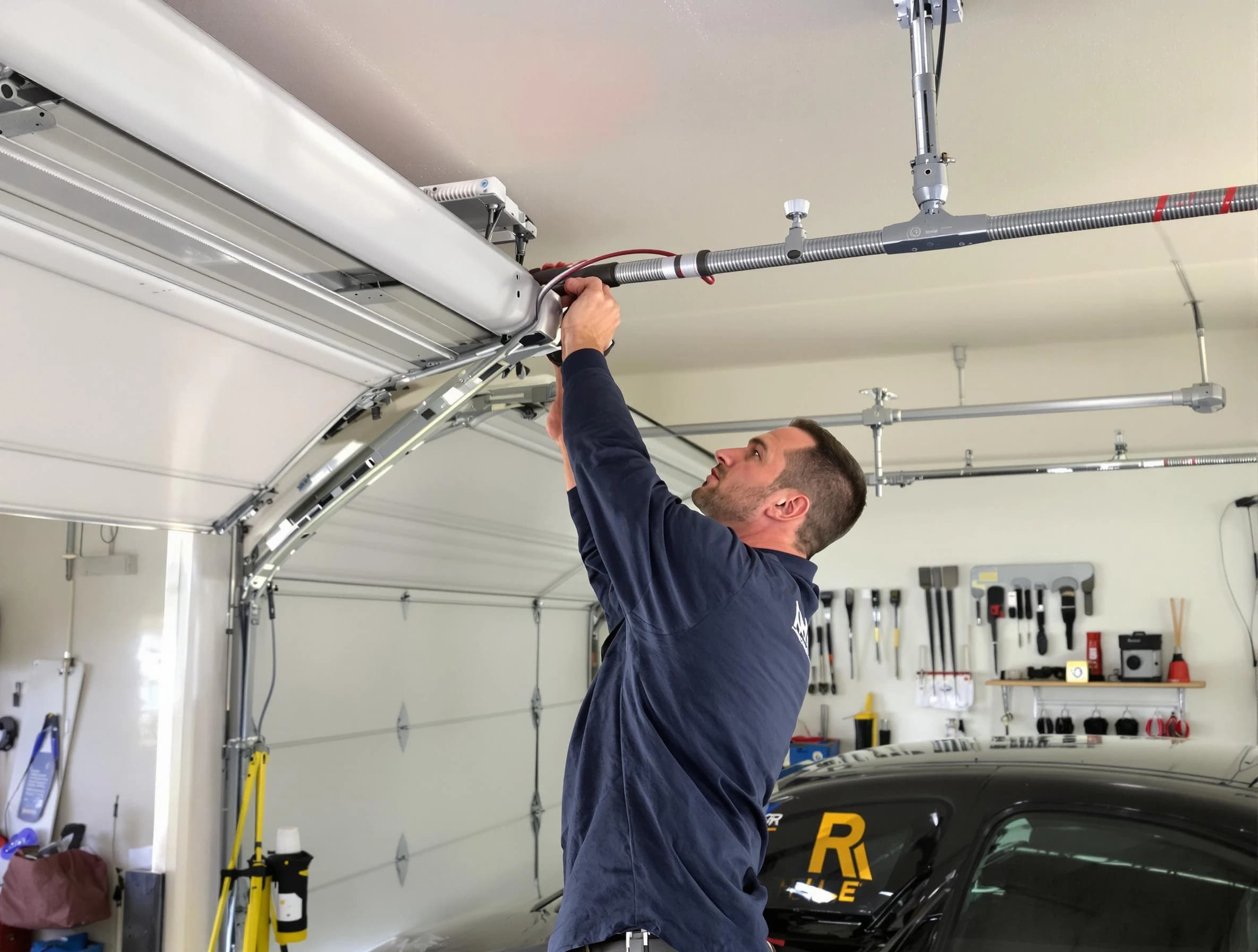 Melrose Garage Door Repair technician performing garage door cable repair in Melrose
