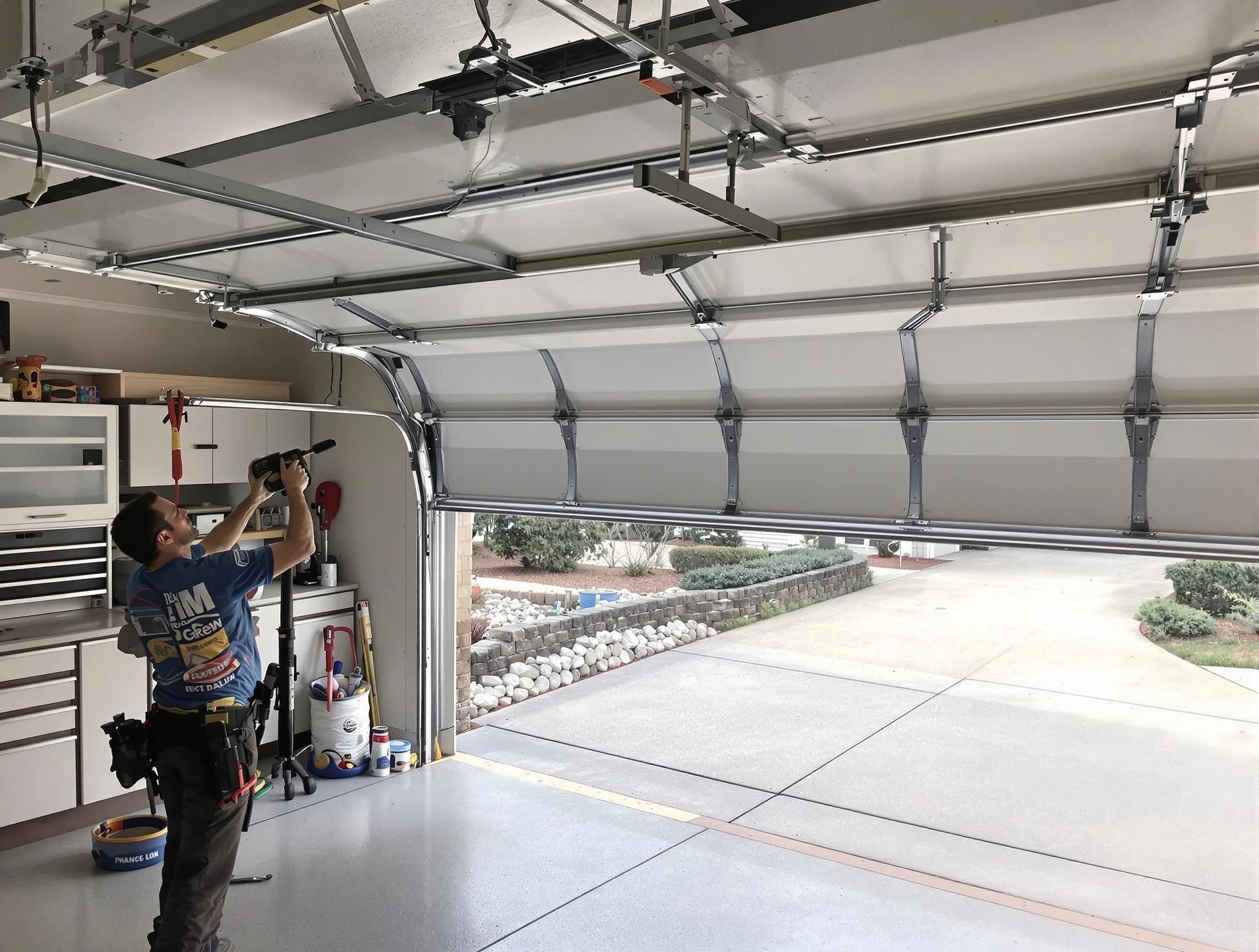 Garage door track repair service by Melrose Garage Door Repair in Melrose