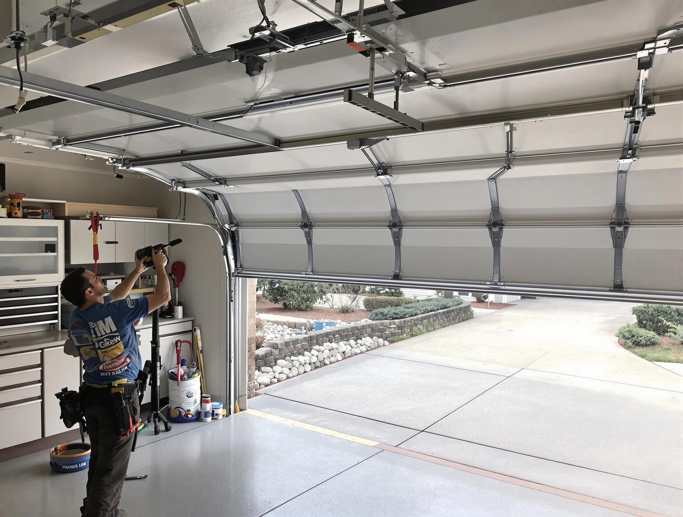 Garage door track repair service by Melrose Garage Door Repair in Melrose